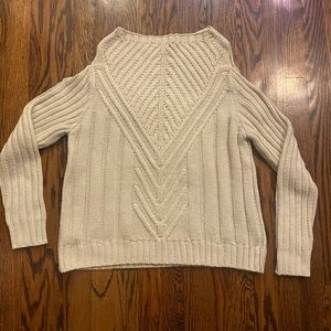 Miami Cream Sweater Size‎ Large w/ Shoulder Cutouts